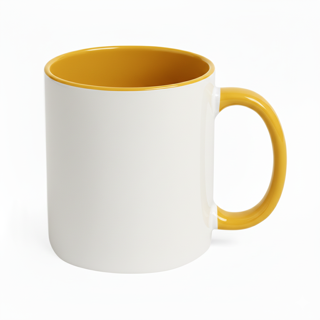 02 - TASSE JAUNE Mug intérieur & poignet jaune – Image 1