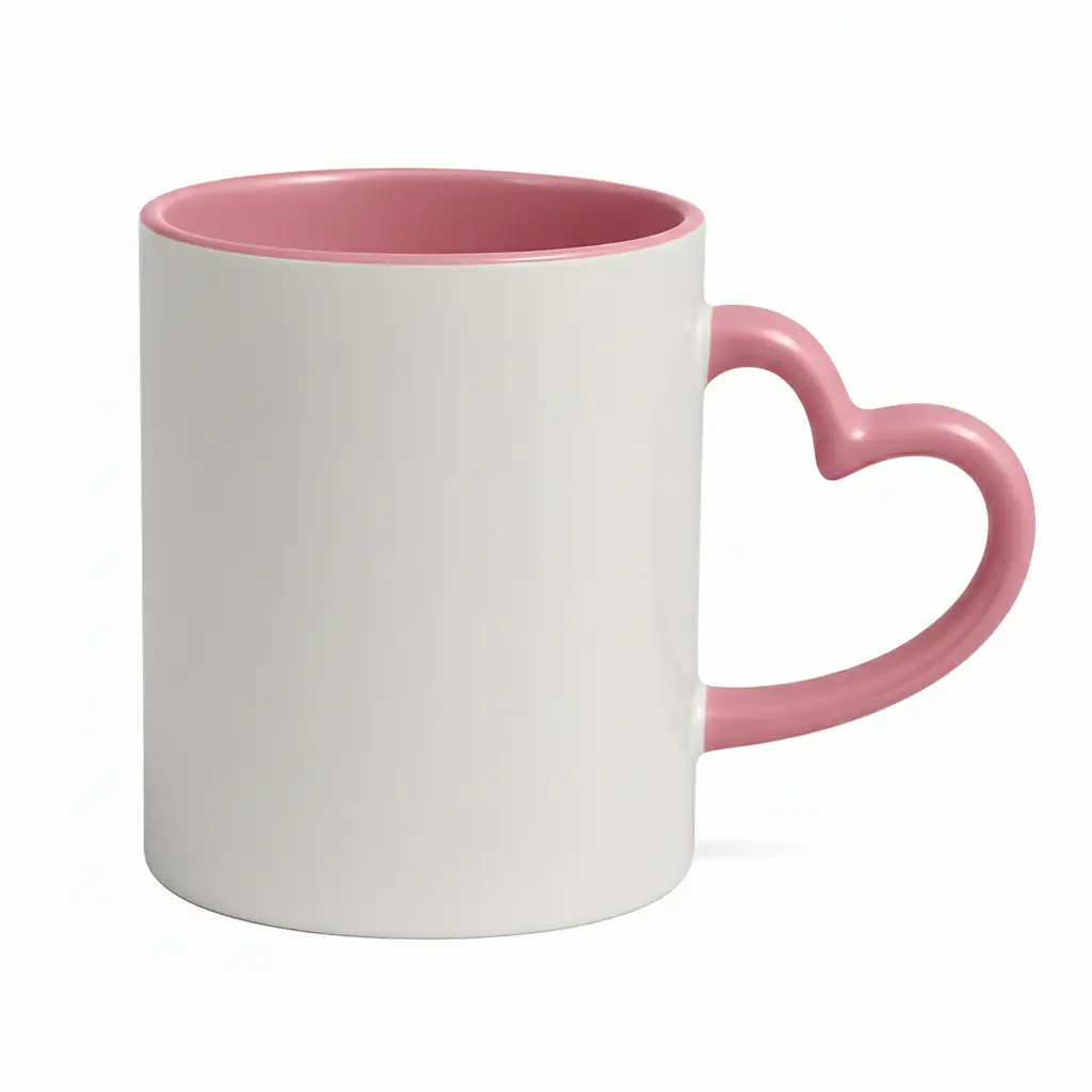 13 - TASSE COEUR ROSE Mug intérieur Rose & poignet cœur – Image 1